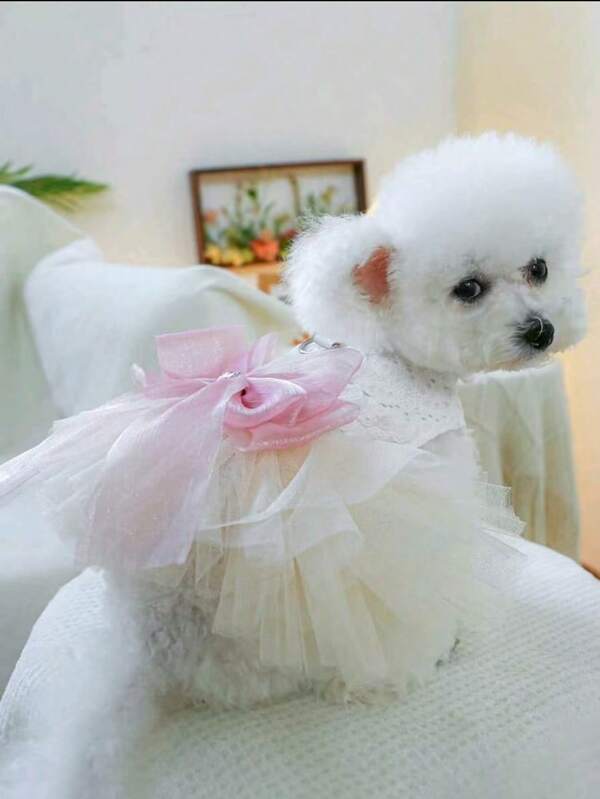 1pc Pet Clothes, Suitable For Cats And Small Dogs, Cute Tulle Skirt