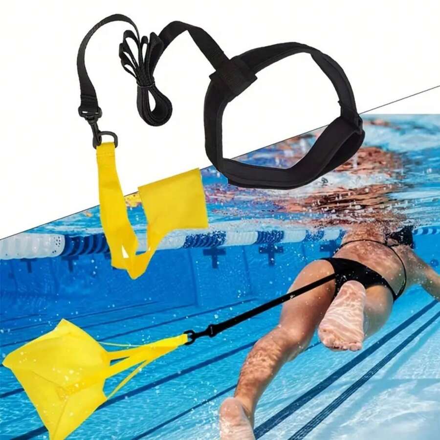 Swim Training Resistance Parachute - Durable Nylon Material, Adjustable Straps And Handles, Mixed Color Design, Water Resistance Band, Auxiliary Equipment To Improve Swimming Speed And Strength, Suitable For Pool Training, Swimming Exercise And Outdoor Sports, Indoor And Outdoor Sports Equipment, Compact Storage, Stable Performance, Water Fitness Equipment, Essential For Swimmers, Swimming Training Gear, Ideal For Fitness Enthusiasts And Swimmers, Portable Swimming Accessory