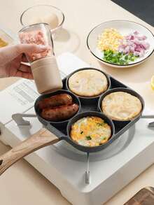 4-Cup Egg Omelette Pan Nonstick Egg Frying Pan, Versatile Breakfast Skillet For Eggs Cooker , Pancakes, Plett, Crepes, Compatible With Gas Stove And Induction Cooktop Cookware - Multicolor - View 6