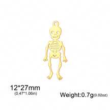1 pieza Esqueleto bailarín minimalista de acero inoxidable, colgante de araña y murciélago, accesorio creativo con diseño de Halloween adecuado para collar, pulsera, llavero, aretes, accesorios hechos a mano DIY