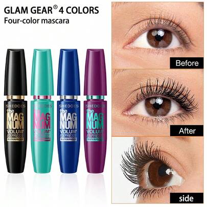 Bộ 4 cây mascara Volum' Express Colossals, làm dày và uốn cong mi, chống thấm nước, tạo hàng mi dài và cong tự nhiên, lâu trôi và không lem.