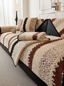 1 件毛绒温暖沙发垫套，现代简约防滑厚沙发座垫，防尘可洗沙发套，棕色柔软时尚，宠物友好型保护套，适合 L 型沙发、卧室、办公室、客厅 - 棕色 - 查看 5