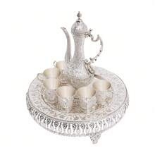 YUNRUX European Coffee Cup And Teapot Set, Tea Service Set, Tea Service Set For Tea Table Decoration Living Room, Dining Room, Company - Silver - View 1