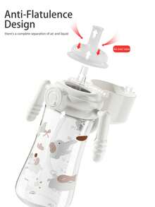 吸管杯，防胀气吸管杯，带手柄，适合婴幼儿，经FDA测试认证-300ML - 白色 - 查看 3