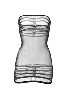 性感内衣丝袜女士情趣服装连衣裙丝袜连体衣，曲线内衣，透明睡衣，女士连体衣，蕾丝泰迪熊，假日 - 黑色 - 查看 6