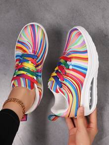 2025 Nuevas zapatillas casuales transpirables, con suela gruesa, amortiguación y absorción de impactos, zapatos de running simples