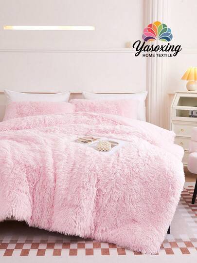 Juego de ropa de cama de 3 piezas en color rosa pálido, compuesto por 1 funda de edredón esponjosa + 2 fundas de almohada. Juego de ropa de cama para habitación principal, de invitados, tamaños King, Queen, Full o Twin, con cierre de cremallera.