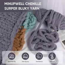 250g Super Chunky Chenille Yarn - Soft & Thick Polyester Fiber For DIY Handmade Knitting, Plush Texture Craft Yarn Suitable For Blankets, Pillows, Pet Beds, Scarves, Hats - Multi-Color Options Knitting Supplies, Knitting Yarn, Cozy Home Textiles, Textured Craft Materials, Fluffy Chenille Yarn - Multicolor - View 6