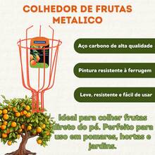 Colhedor Apanhador de Frutas em Aço Tramontina Médio Sem Cabo Laranja Manga Bergamota - Laranja - Visão 3