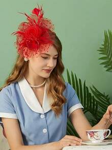 1 Pc Fascinators Hat For Women Tea Party Headband Kentucky Derby Wedding Flower Mesh Hair Clip Mini Hats Tiny Hats Mini Top Hat Mini Cap, School Stuff, Gifts, Classy, Festival Outfits, Rave Accessories, Hair Accessories, Gala Night