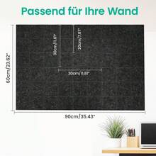 6 Stück Filz Pinnwand mit 30 Pinnnadeln Selbstklebende Filzboard 30x30cm Wandtafel Bulletin Board Wanddekoration für Büro, Zuhause, Schule, Flur, Küchenwand