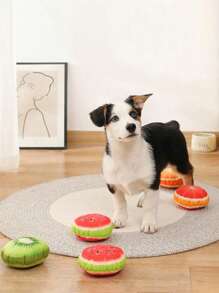 1PC 猫/狗爱好者礼物和狗/猫妈妈爱宠物声音玩具摇铃纸水果系列毛绒玩具耐咬磨牙狗爱好者和狗妈妈爱玩具猫/狗爱好者礼物和狗/猫妈妈爱宠物用品 - 彩色 - 查看 5