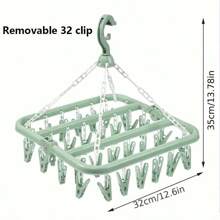 1 Piece 32 Clip Windproof Clothes Peg, Sock Peg, Bra Clothes Peg, Hat Peg, Multi-Clip Clothes Rack, Drying Rack, Multi-Functional Clothes Peg