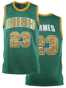 Man,23 Green Basketball Jersey, Round-Neck Casual Embroidered Vest, Training And Competition Uniform - 綠色 - 查看 1