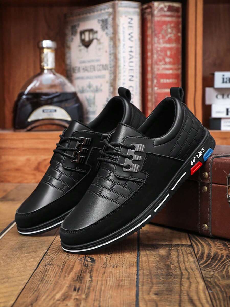 男鞋，男士舒适休闲鞋，软底百搭商务鞋，休闲皮鞋，透气系带商务正装皮鞋