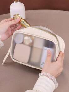 高级哑光半透明化妆包，化妆品收纳袋，旅行洗漱包，大容量便携化妆包，房间装饰，包袋，化妆包，梳妆台，旅行，化妆包，旅行必备，收纳，储物，旅行必备，化妆品收纳包，化妆包，洗漱包，桌面收纳包，化妆包，化妆袋，化妆品收纳包，梳妆台配件，化妆袋，化妆包，收纳袋，化妆袋，旅行必备 - 彩色 - 查看 2