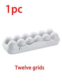 12/18格食品储物盒，带盖，可拆卸隔板，可堆叠设计，带鸡蛋托盘，塑料材质，可重复使用 - 彩色 - 查看 12