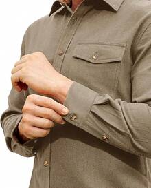 Flannel Shirt For Men Long Sleeve Mens Dress Shirts Cotton Casual Button Down Shirt Big Work Shacket Jacketshalloween - 卡其色 - 查看 6
