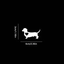1 miếng dán xe hình chó Dachshund, chó nhỏ, người yêu chó, đề can gương chiếu hậu, đề can vinyl, thích hợp cho ô tô, xe máy, cản xe tải, trang trí máy tính xách tay và máy tính - Một cỡ - Xem 3