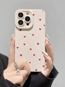 Perforated Edge Red Heart Pattern Soft Protective Phone Case, Compatible With  16/16 Pro/16 Pro Max/16 Plus/15 XR/7/8  15,  16 Pro, 12 Pro Max, 13 Pro Max, 14 Pro Max, 16 Pro Max, 13, 14, 11, 12P, 14P, 11P, 12P, Anti-Drop, XS, XR, 78P, 78GES2 Waterproof Shockproof Scratch Resistant - 款式2(1pc) - 查看 2