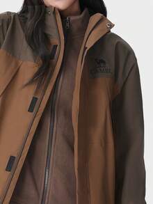 CAMEL CROWN Women's 3-In-1 Jacket New Style Casual Jacket Windproof And Waterproof Mountaineering Clothes - Redwood Brown Brick Stone Brown - View 3