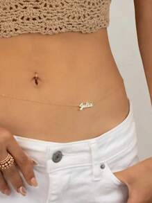 Personalized Name Waist Chain, Sexy Women's Customized Name Waist Chain, Bikini Jewelry, Personalized Name Belly Chain, Sexy Body Jewelry, Bridal Wedding Gift - Multicolor - View 7