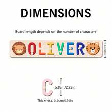 [Customized Puzzles] Personalized Name Puzzle, Wooden Name Puzzle, Animal Element Style, Ideal For Baptism, Birthday, Christmas, New Year Gifts, Support English Letters Only, Exquisite 1st Birthday Gift Suitable For Boys And Girls,Multi-Functional,Reusable,Ornamental,Exquisite,Stylish,Adorable,Colorful,Cute,Funny,Custom,Personalized,Customized,Unique,Ideal Gifts For Her,Ideal Gifts For Him,For Anniversaries,For Birthdays,Kids Puzzles - Multicolor - View 3