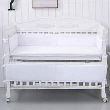 4pcs Baby Crib Bumper Set, Breathable Mesh And Soft Cotton, Crib Rail Cover And Safety Pad, Suitable For Baby And Toddler Bed, White, Pink, Gray, Blue - Multicolor - View 6