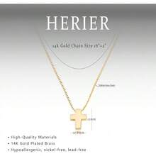 Cross Necklace For Women, Dainty 18K Gold Plated/Sterling Silver Small Cross Pendant Necklace Simple Gold Cross Necklaces For Women  Faith Jewelry Gift2025 - 盒鏈十字金 - 查看 11