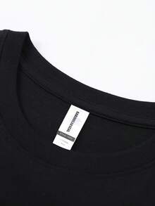 Camiseta impresa de café Nosferatu But First, divertida, de manga corta, suelta y de gran tamaño para hombres - Negro - Ver 4