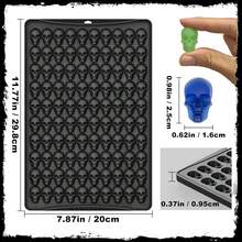 Gummy Candy Mold Silicone, 100 Cavity Halloween Skull Chocolate Silicone Mini Skull Molds For Chocolate, Gummies, Candy, Biscuits, Cookie, Jelly, Ice, Dog Treat