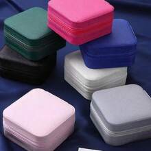 1pc Mini Jewelry Travel Case, Small Portable Jewelry Storage Box, Compact Display Box For Rings, Earrings, Necklaces, Gift For Girls, Women, Mothers, Weddings, Birthdays - Multicolor - View 1