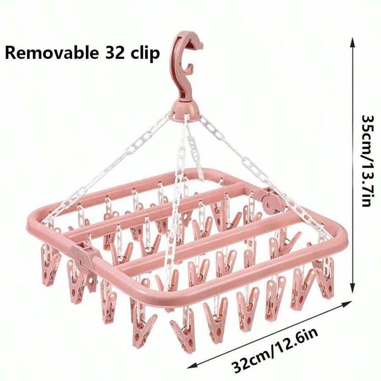 1个32夹防风衣夹，可夹袜子、胸罩、帽子，多功能衣架，晾衣架，多功能衣夹 - 彩色 - 查看 13