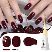 Mtssii 10ml Glass Bottle Cherry Red Nail Gel Polish Most Popular Autumn Winter Nail Supplies Varnish Semi Permanent Nail Art Manicure Soak Off LED UV Gel Nail Varnishes For Women GIfts - màu đỏ đậm - Xem 2