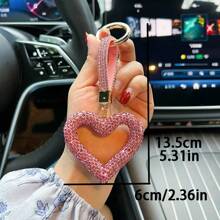 1 buc breloc strălucitor cu inimă și stras, cadou de Crăciun personalizat, breloc drăguț pentru prietenă, accesoriu de modă strălucitor din aliaj de zinc pentru toate anotimpurile, accesorii pentru genți, șnururi cu suport pentru legitimație, accesorii auto, brelocuri pentru genți