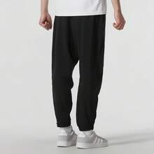 Adidas 男子新款梭織快乾運動褲跑步長褲 - 黑色 - 查看 6