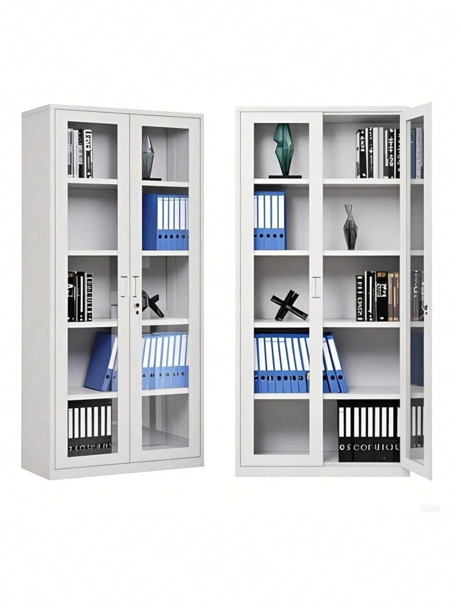 Gabinete Metálico Armable Con Entrepaños Móbiles Y Puertas - Blanco - Ver 1