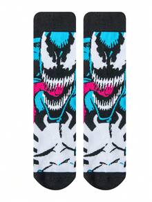 Disney 1 Pair Halloween Venom Superhero New Year Gift Socks, Cartoon Christmas New Year Character Hero Socks For Men, Creative And Interesting Socks - Multicolor - View 2