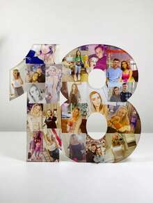 定制圣诞礼物，可定制1至99的数字、2026岁生日照片、A、B、C、D、E字母主题照片、成长照片拼贴画，生日礼物、圣诞照片礼物，母亲节和父亲节的完美礼物，送给爱人和朋友的理想礼物。秋季家居焕新，圣诞装饰，营造温馨家居氛围，办公室装饰，优雅生活