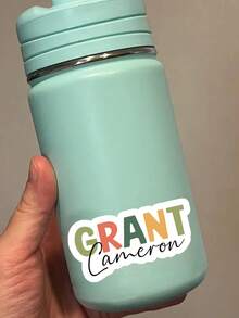 Custom Water Bottle Stickers, Customized Holographic Name Stickers, Personalized Name Tag Stickers, Customizable Name Stickers, Birthday Gifts, Colorful Text Stickers, Notebooks, Computers, Room Decorations, Back To School Supplies, Waterproof, Anniversary, Teacher's Day, School, Boys, Girls, Mothers, Home, Moving, Multi-Functional, Ornamental, Reusable, Modern, Colorful, Cute, Vintage, Cartoon, Kawaii, Custom, Personalized, Unique, Customized, Workers, Clients, Students, For Business/Work/ Office, For School, Desert Fall Cozy,Office Decor,New Job, Office Supplies - Style a - View 6