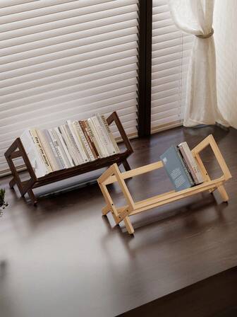 En minimalistisk charm, skrivbordsbokhylla i bambu - förvaringsställ i flera nivåer, perfekt för hemmakontorsinredning, robust naturmaterial, perfekt för böcker och förnödenheter, praktiskt ställ.