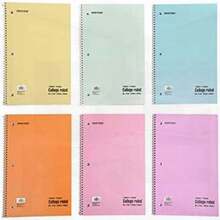 Mintra Office Spiral Notebooks - 1 Subject, 70 Sheets, College Ruled, 8inx10in, Bulk Pack, Pastel Covers, Set Of 6 - For School, Office, Business, Professional (04693) - Pastel-CollegeRuled - Xem 3