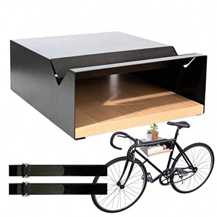 Bicycle Wall Mount SRack Bicycle Holder Aluminium Wood Bicycle Mount For Road Bike Gravel Bike Touring Bike Bicycle Stand Wall Indoor Storage For Garage Living Room - 黑色 - 查看 1