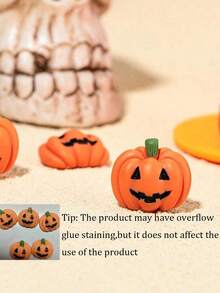 5/10/20/30pcs Halloween Resin Charms Pumpkin, DIY Mini Flatback Decorations, Grimace Smile Pumpkin Miniature For Halloween Party, Phone Case, Fridge Table Decors,Material For Halloween Party Craft Table Scatter Decors