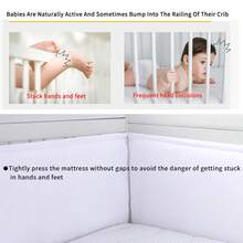 4pcs Baby Crib Bumper Set, Breathable Mesh And Soft Cotton, Crib Rail Cover And Safety Pad, Suitable For Baby And Toddler Bed, White, Pink, Gray, Blue - Multicolor - View 4