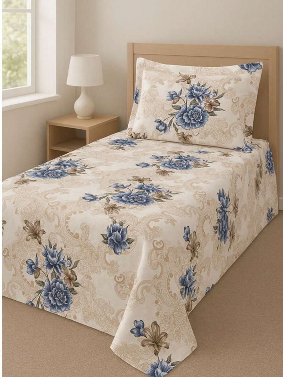 SINGLE BEDSPREADER IN SIMPLE PRINTED FABRIC AND ITEMS FOR DAILY USE - COLOR 05 - View 1