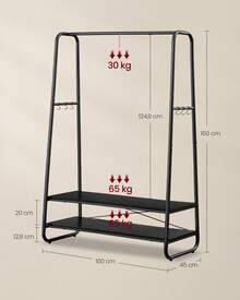 VASAGLE Clothes Drying Racks - Siyah - Görünüm 5