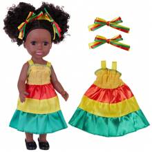 14 英寸黑色婴儿娃娃，非洲发型，儿童柔软乙烯基娃娃玩具，配有可更换的衣服和奶嘴，1 岁玩具，娃娃，幼儿娃娃 - 彩色 - 查看 4