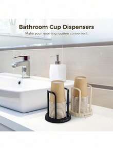 1pc Black And White Paper Cup Dispenser, Disposable Paper Cup Storage Rack For Party Gatherings, Paper Cup Distribution Rack For Party Dances, Restaurant Paper Cup Organizer, Mouthwash Cup Holder