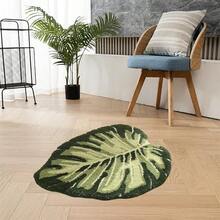 Green Leaf Bath Rug For Bathroom Soft And Absorbent Bath Mat Non-Slip Fuzzy Floor Rug For Home - 綠色 - 查看 5